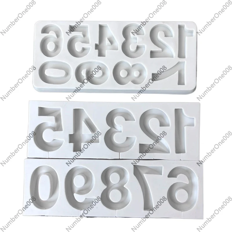 Number Shaped Silicone Mold for DIY Baking, Candy Chocolate Lollipop Fondant Cake Decorating Tool Set