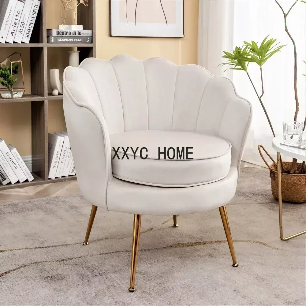 

Lounge Chair, Cavett 28.3" Wide Velvet Barrel Chair with Gold Metal Legs, Ivory Furniture Living Room, Bedroom Sofa， chairs