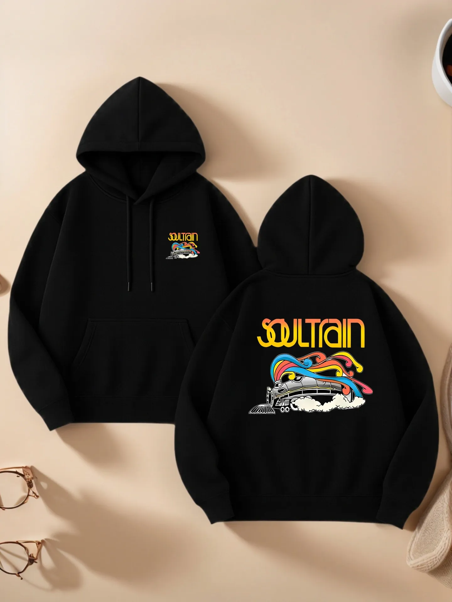 

Женская толстовка с рисунком, мультяшный принт, повседневная эстетика, мягкая ткань, повседневная повседневная одежда, для молодых мужчин