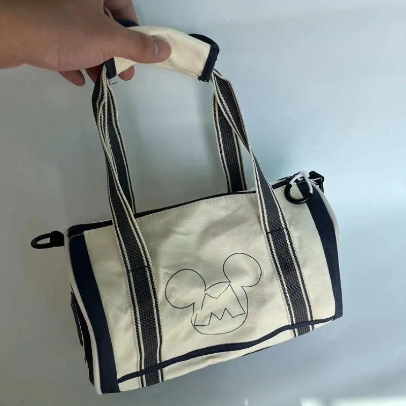 Nowy Disney płócienny głowa myszy do gry w kręgle torebka z nadrukiem damska torba Crossbody o dużej pojemności