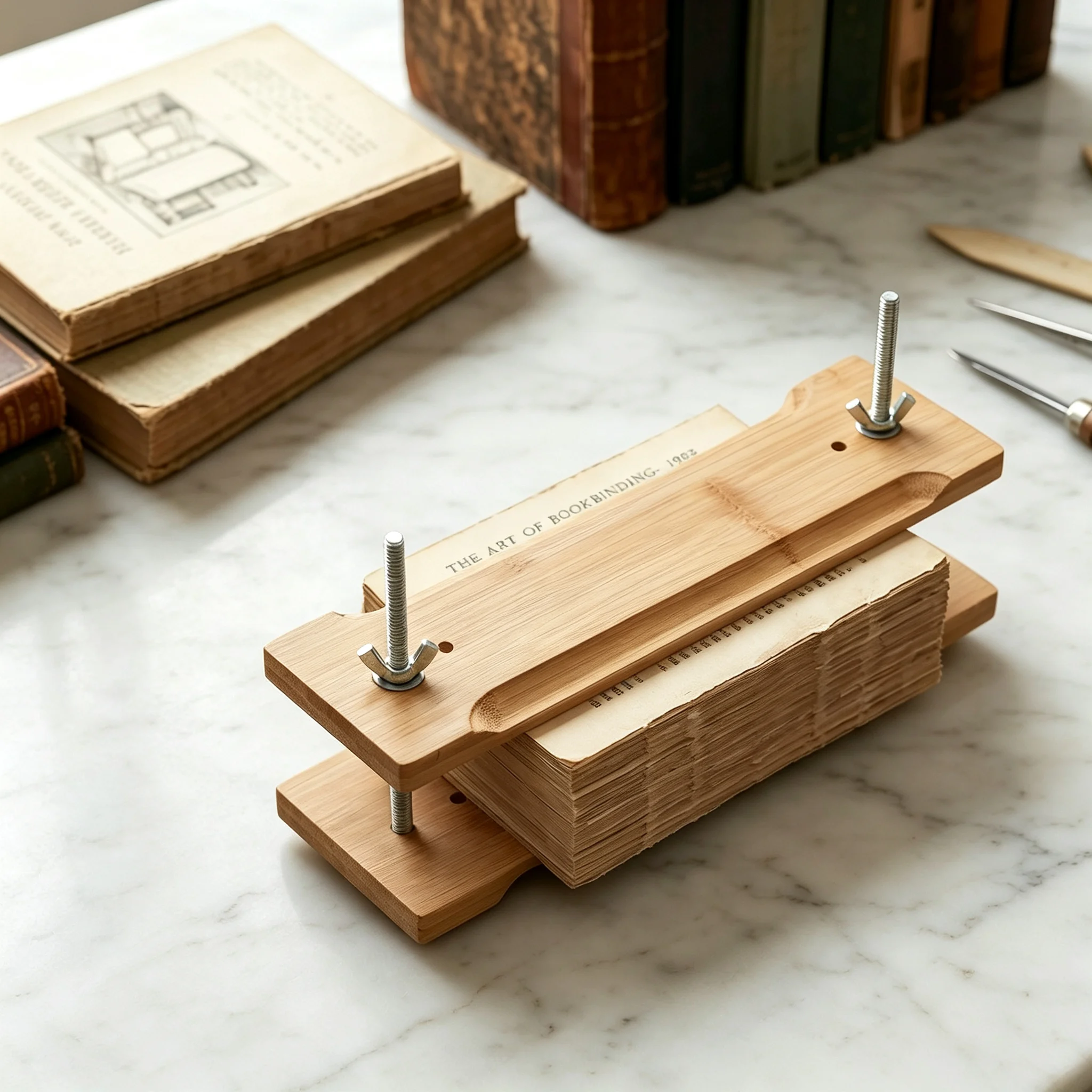 Wooden Book Press Bookbinding Tools Book Binding Press Flat Paper Press Machine for Desktop DIY Bookbinding Greeting Cards Label