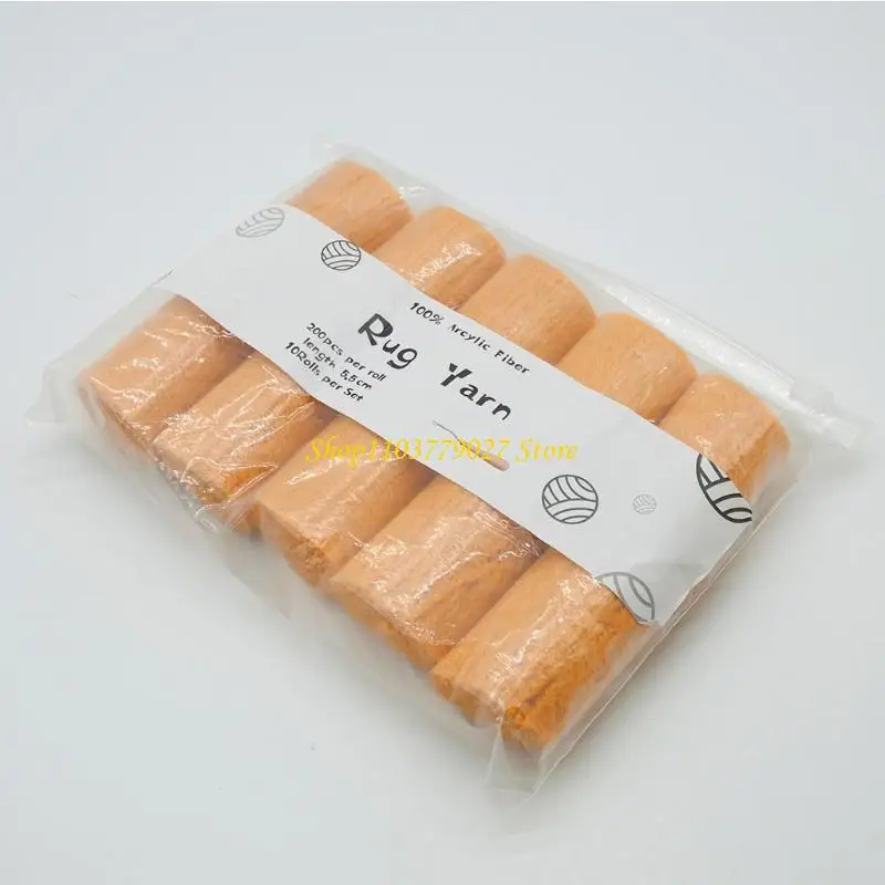 

C4DF 10 Rolls Pre-Cut for Latch Hook Yarn Threads for Making Pillowcases Blankets Rug Sewing Replace DIY Projects