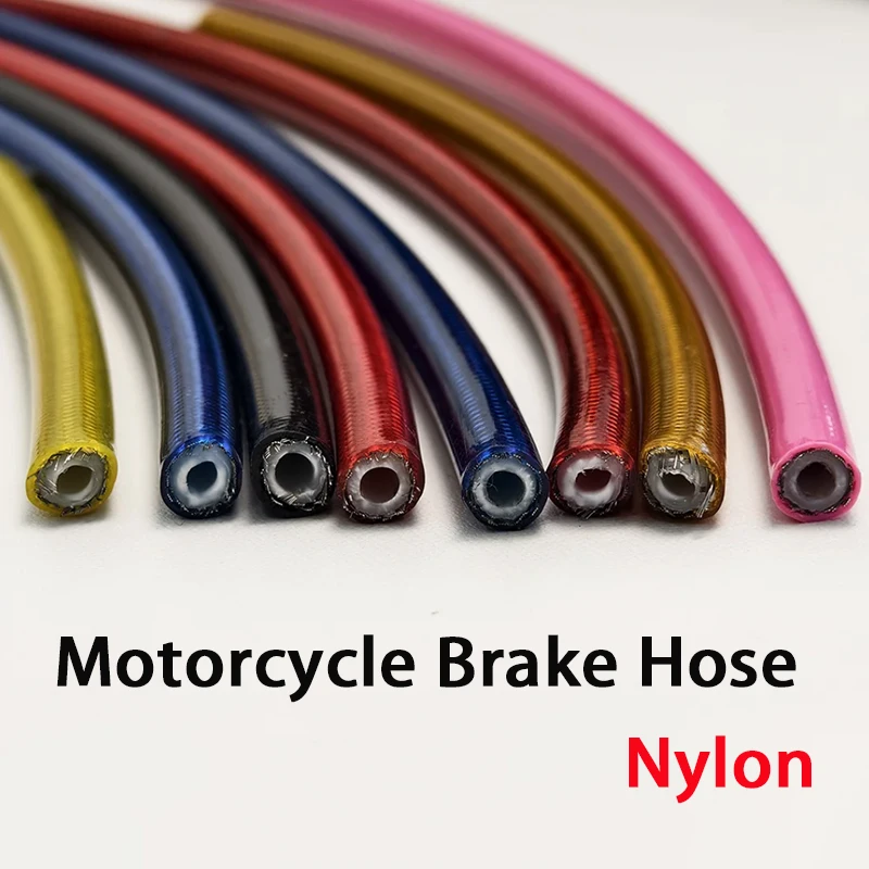 

1-10M AN3 Motorcycle Braided Nylon Stainless Steel Brake Pipe Hydraulic Oil Hose Brake Pipe
