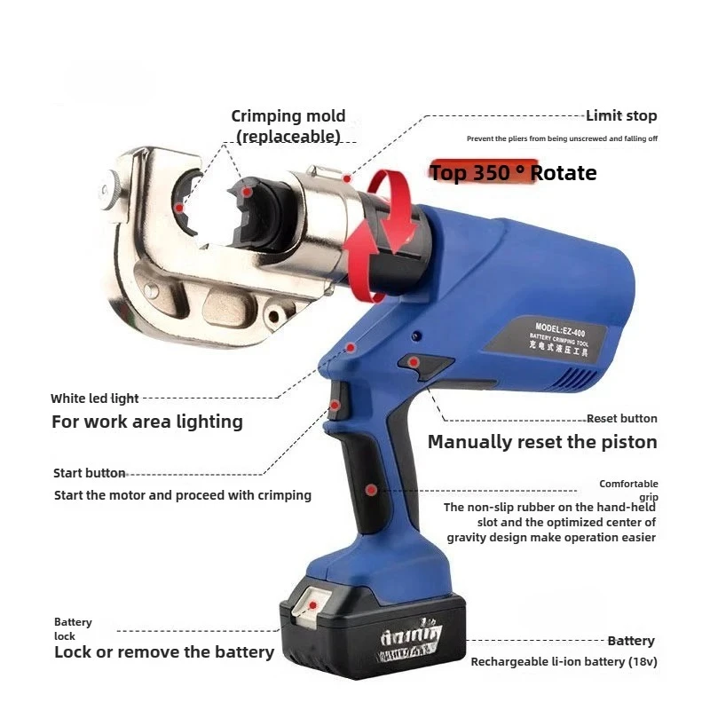 

Зарядка два в одном с открытым носом, проводка медных и алюминиевых клемм, электрические гидравлические клещи, обжимные клещи, кабельный резак