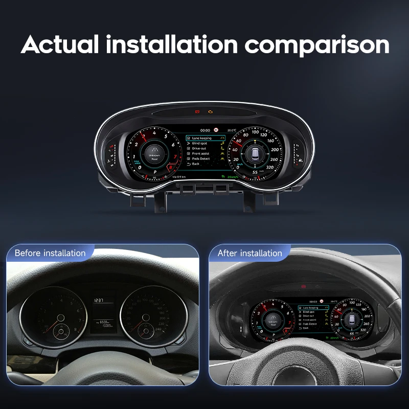 10.25 Inch Wireless Carplay Speedometer LCD Digital Cluster for  Golf 6