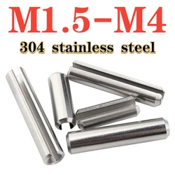 50/20/10PCS M1.5 M2 M2.5 M3 M4 304Stainless Steel Elastic Split Pin Cylindrical Positioning Tension Dowel Pin Rolling Spring pin