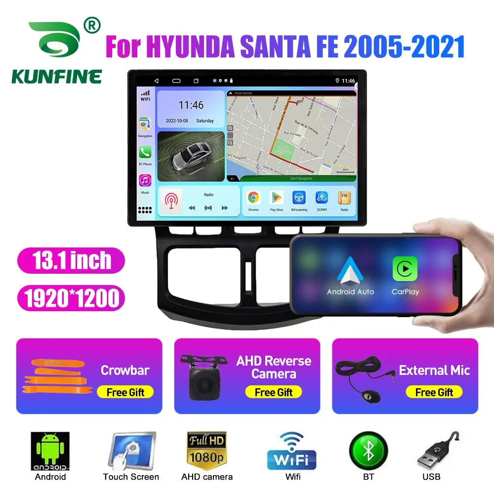 13.1 inch Car Radio For HYUNDA SANTA FE 2005 2006-21 Car DVD GPS Navigation Stereo Carplay 2 Din Central Multimedia Android Auto