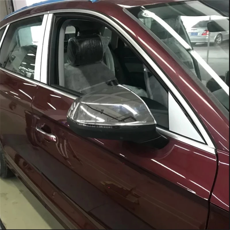

WELKINRY For Audi Q5 80A 2nd Gen 2017-2025 Car Door Side Wing Fender Rearview Back Reflection Mirror Sun Fine Rain Visor Trim