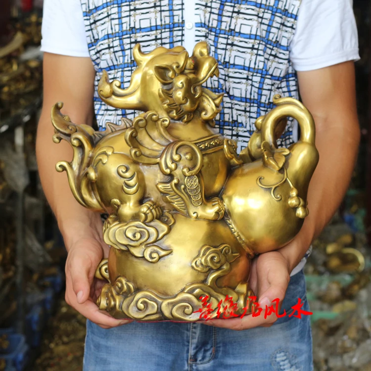 large bring wealth fortune GOOD LUCK PI XIU RU YI Gourd FENG SHUI brass ART Ornament home Shop Company efficacious talisman