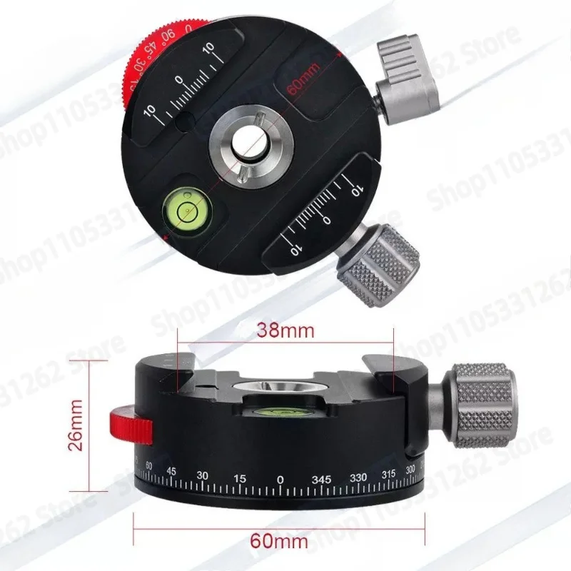 Pan-60H 360 Panoramic Rotating Clamp Seat, 5 Speed Indexing Head for RRS Gimbal, Multi Row Panorama Splicing Photography Tool