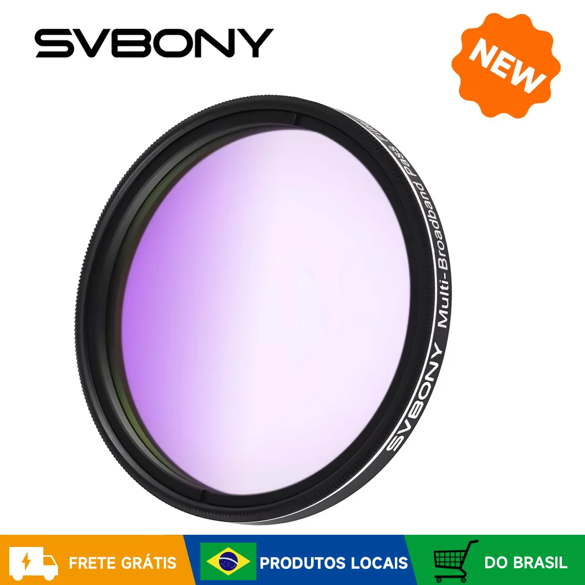 Svbony SV260 Filtro de campo estelar multibanda 2'' Filtro de telescópio de banda larga 90% OD4 Transmitância de luz para fotografia de galáxias