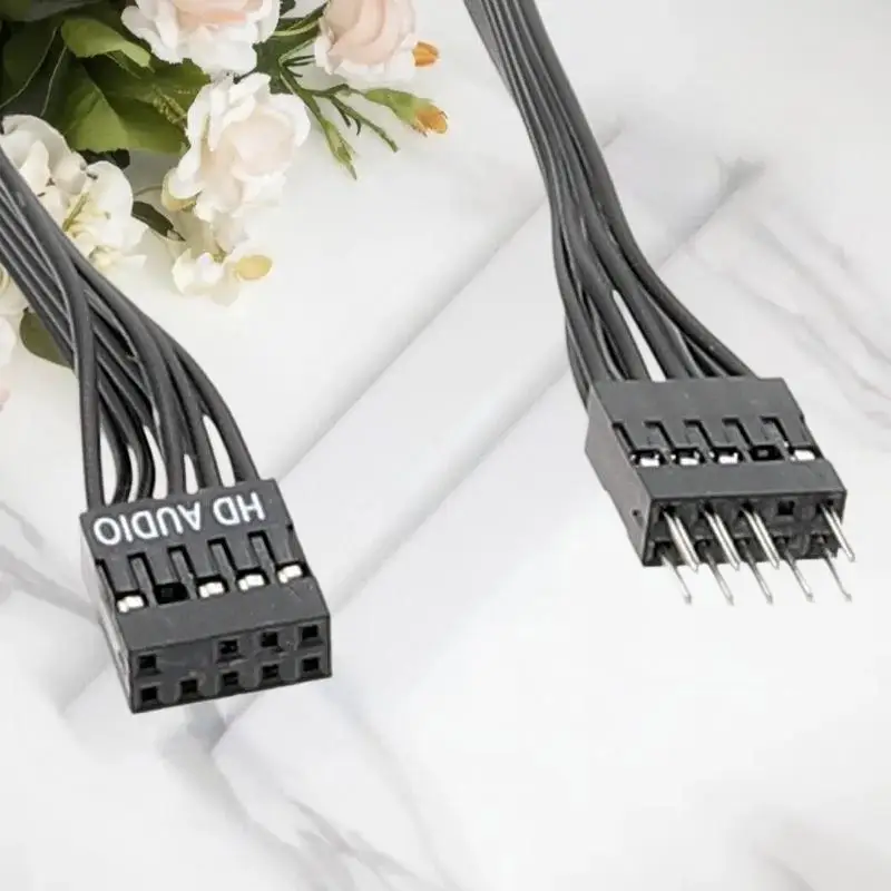 DIY 9 ピン オス - メス延長ケーブル 20 センチメートル/30 センチメートル フロント USB 2.0 コンピューターマザーボードアクセサリー