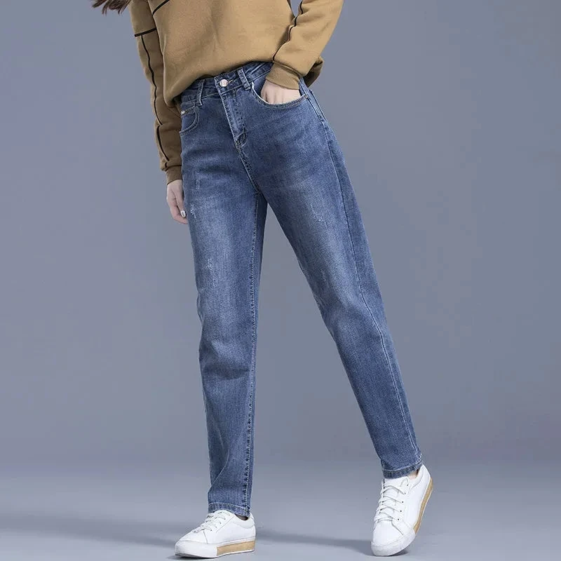 

Buggy Jeans For Women High Waist Stretch Harem Jean Casual Versatile Full Length Denim Pants Big Size Vaqueros Pantalones Mujer