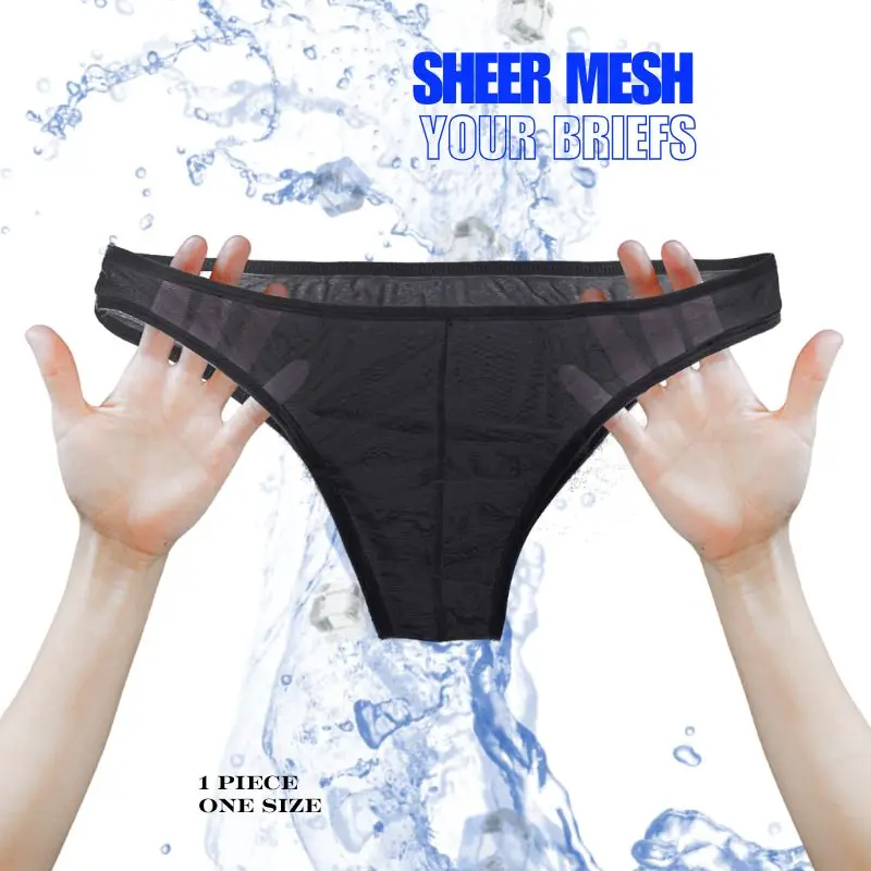 

1 шт. мужское модное и сексуальное сетчатое прозрачное треугольное нижнее белье, высокоэластичное сетчатое нижнее белье с поясом, один размер подходит всем