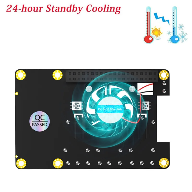 T82C Hot Sale-Rpi Power Relay Board Expansion Module Dual Cooling Fan Auto Color Changing LED For Raspberry Pi A+ 3A+ B+ 2B 3B 3