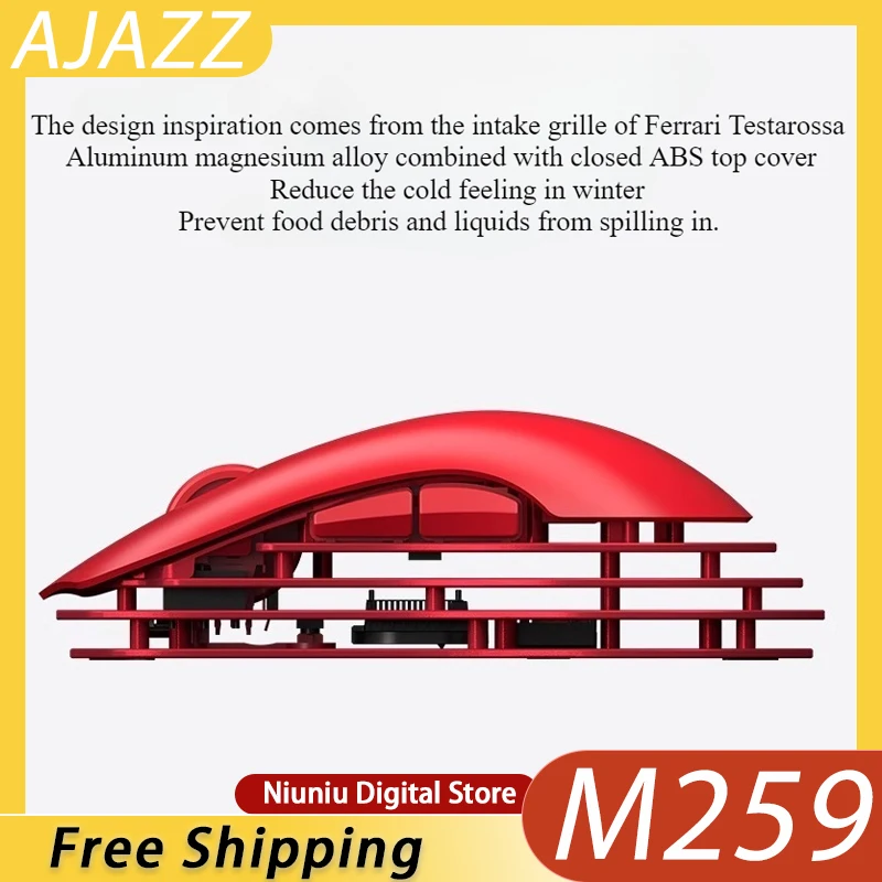 

AJAZZ M259 Tri Mode Magnesium Aluminum Alloy Wireless Bluetooth Mouse PAW3395sensor Horizontal Hollow Out 64g Lightweight Design
