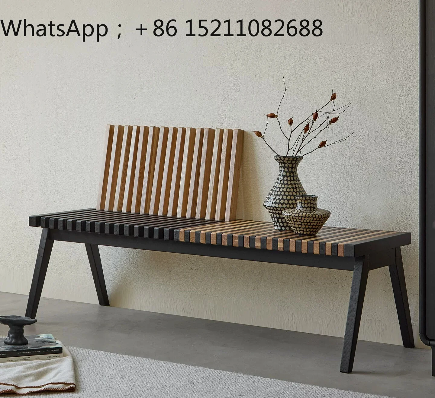 LLY solid wood bench ash wood piano stool home shoe changing stool folding retro bench