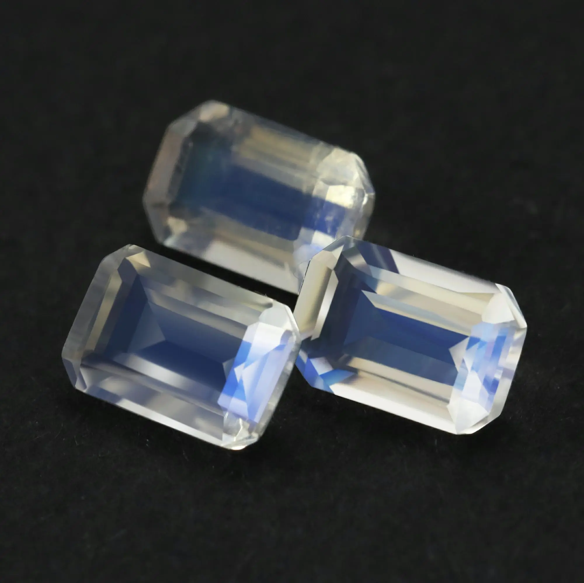 4x6MM Emerald Cut Blue Moonstone June Birthstone Rectangle Faceted Loose Gemstone Natural Semi Precious Stone Mood DIY 4170021