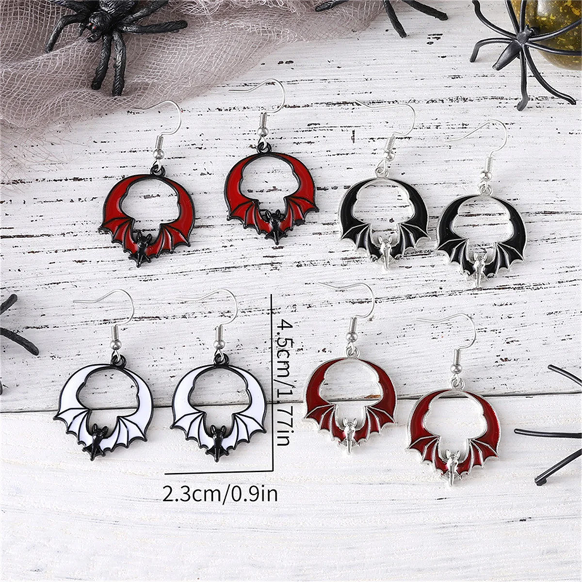 Pendientes de gota de murciélago de Halloween de esmalte Retro Para mujeres y hombres, pendientes exagerados de murciélago de Animal lindo gótico, joyería de fiesta de Festival, moda