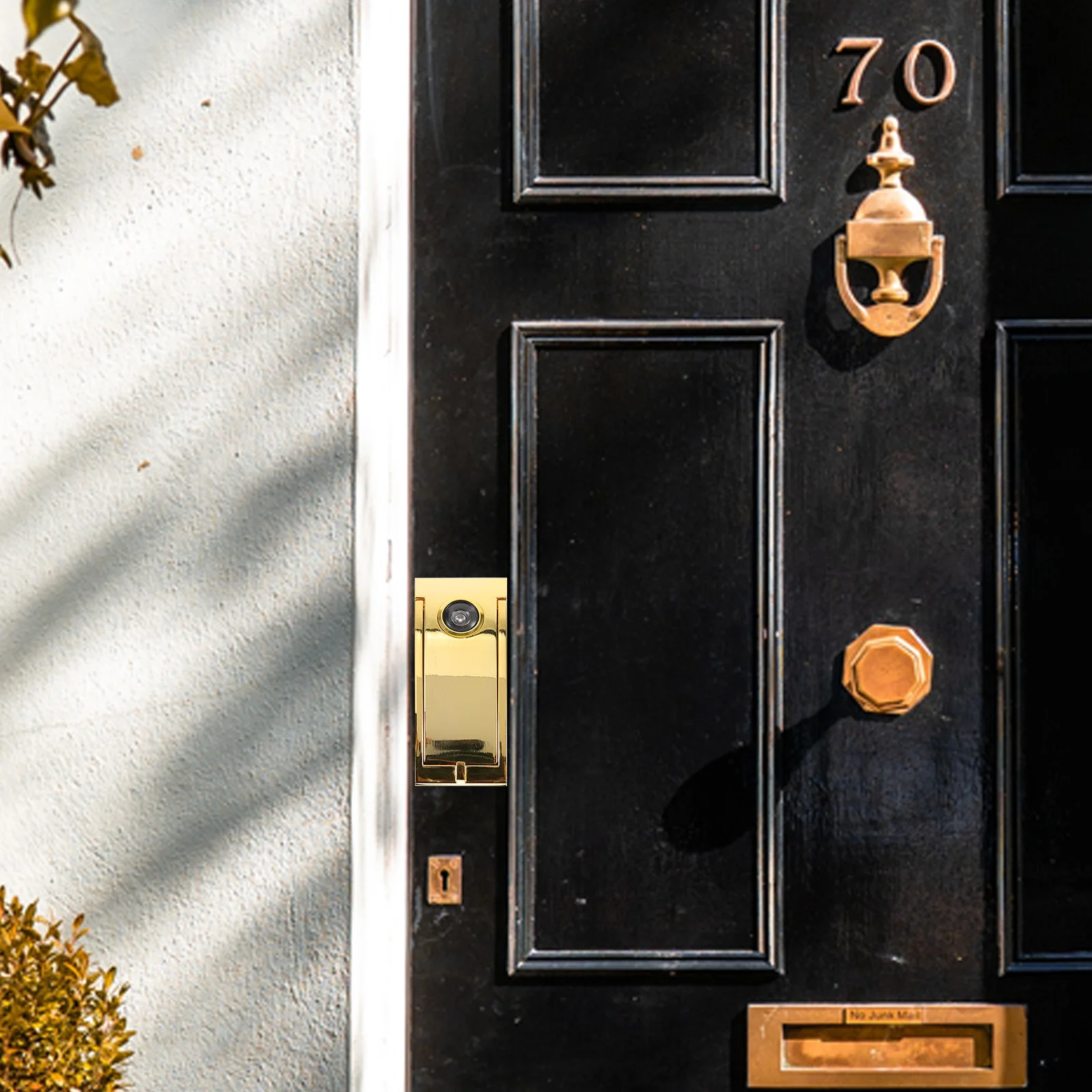 

Zinc Alloy Door Knocker Security Front Door Knocker Peephole Modern Square Design For Home Hotel Entrance