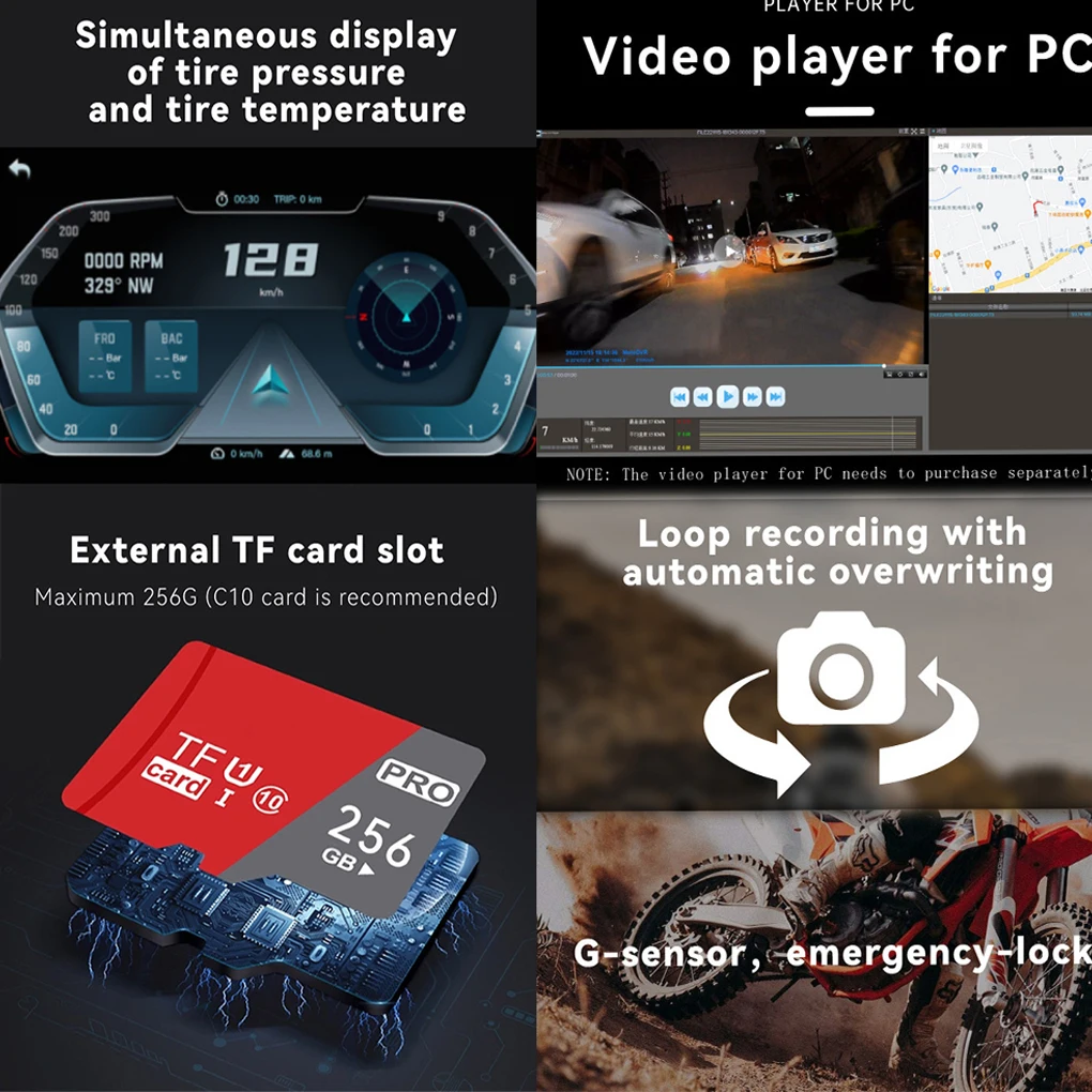 5 Zoll Touchscreen tragbare Motorrad Recorder Motorrad Navigation per Telefon Link Gerät 5 Zoll Touchscreen