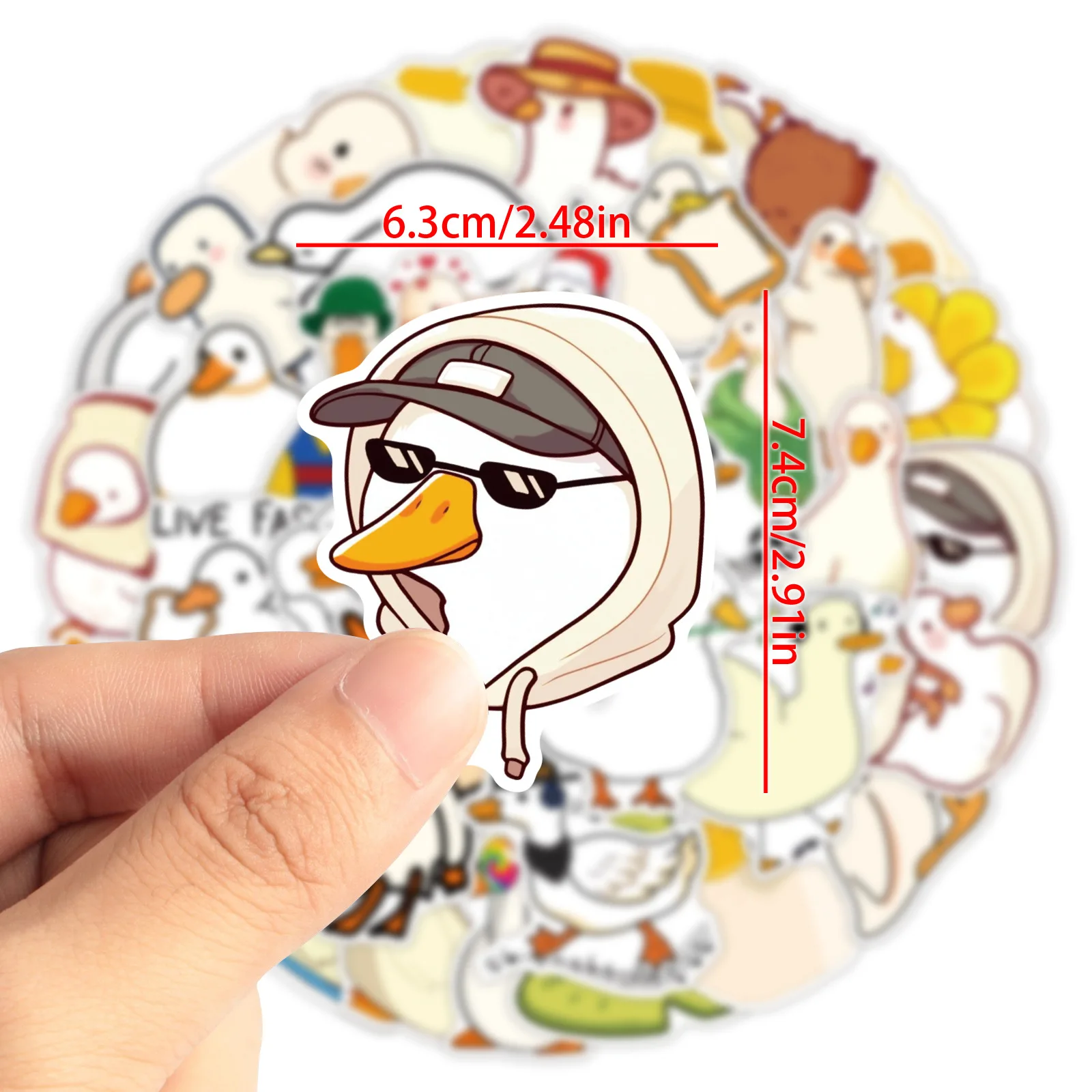 50 قطعة جديد لطيف بطة الكتابة على الجدران ملصقات الإبداعية الحيوان الكرتون صائق دفتر الهاتف الغيتار سكيت كوب الثلاجة الكلاسيكية ألعاب أطفال