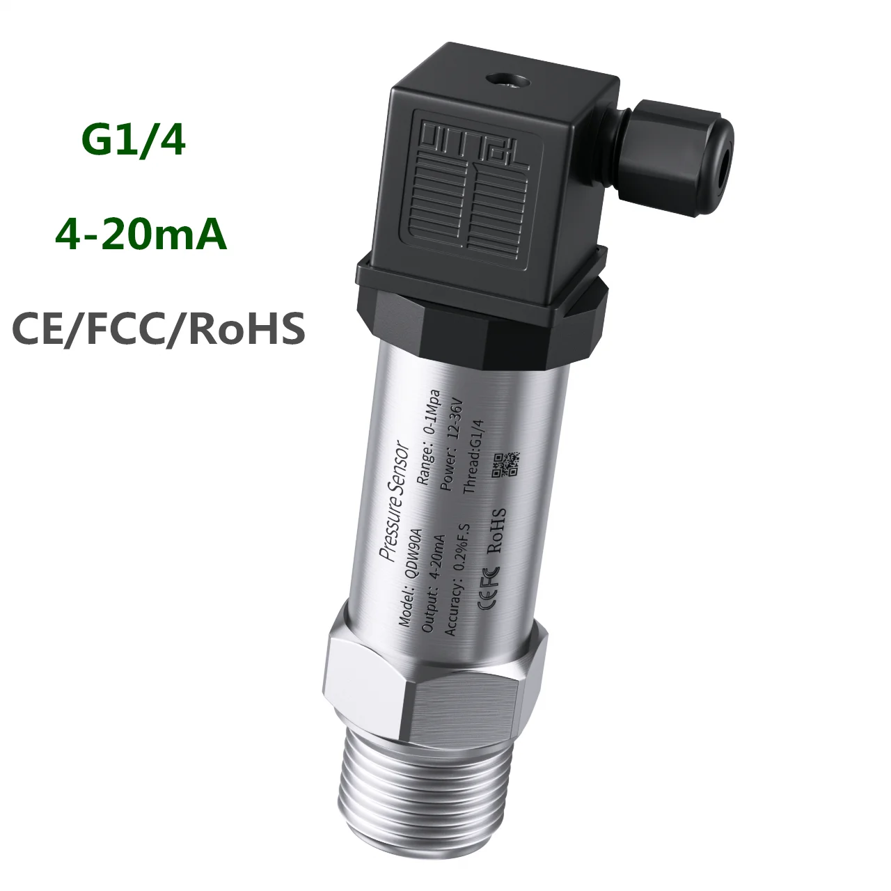 4-20mA 0-10V Pressure Transmitter 10bar 25bar 40bar 20KPA 30KPA Pressure Transducer RS485 g1/4