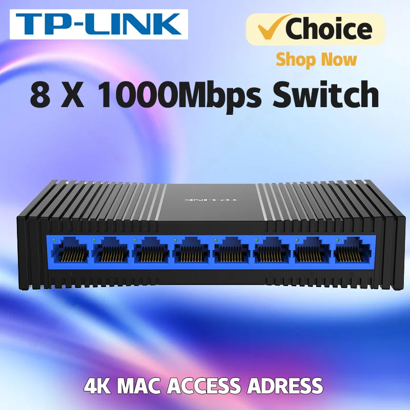 TP-LINK Full Gigabit SG1008+ 1000M Port Network Monitoring Aggregation Home Switch Routing Network Cable Splitter Hub