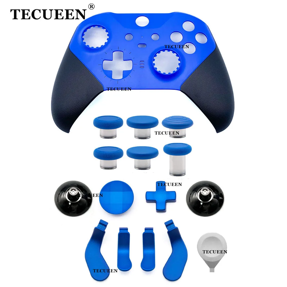 Image of Für Xbox One Elite Series 2 Controller Core Blaue Ersatzgehäuse-Frontplatte Metallknöpfe Daumensticks Reparaturteil