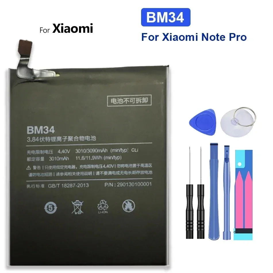 High Capacity Battery BM34 BM21 3000mAh-3010mAh For Xiaomi mi Note Pro Portable batteries