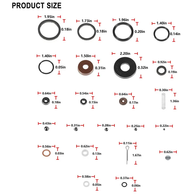 93657 for Lincoln/ Walker Floor Jack Seals, 4 Ton Seal Replacement Kit,Complete Kit for Cylinder Repair