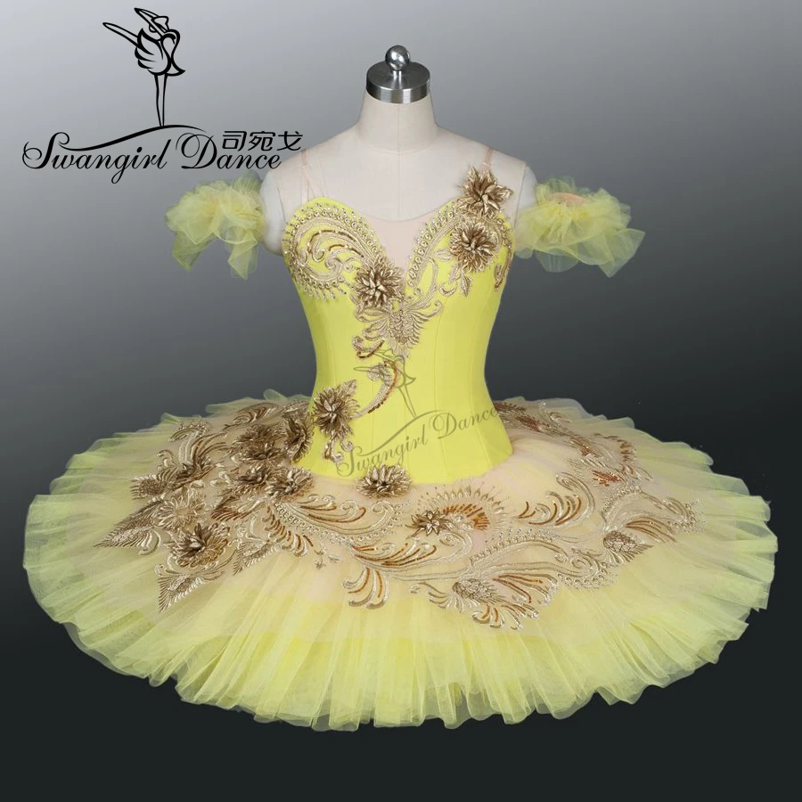 Adulto amarelo ballet tutu meninas profissional ballet tutus clássico tutu para mulher bt9024