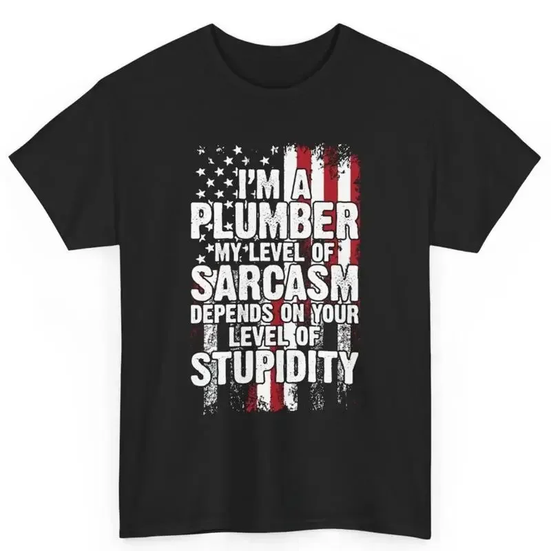 Amerikanische Flagge, T-Shirt für Klempner, lustiges, sarkastisches Design für Rohrleitungsinstallateure.