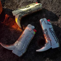 Vintage Cowboy Boot Metal Lighter Case Sleeve Holder For Bic Lighters Cover Comfortable Grasp Lighter Shell Type J6/J5