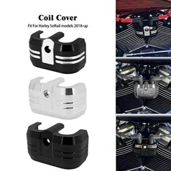 Black Motorcycle Coil Cover For Harley Softail Standard Fat Bob FXFBS Heritage Classic FLHC Slim FLSL Street Bob FXBBS 2018-2023