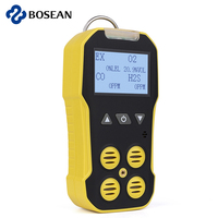 Bosean Multi Gas Detector O2 H2S CO LEL 4 in 1 Gas Meter  Oxygen Hydrogen Sulfide Carbon Monoxide Combustible Gas Leak Detector