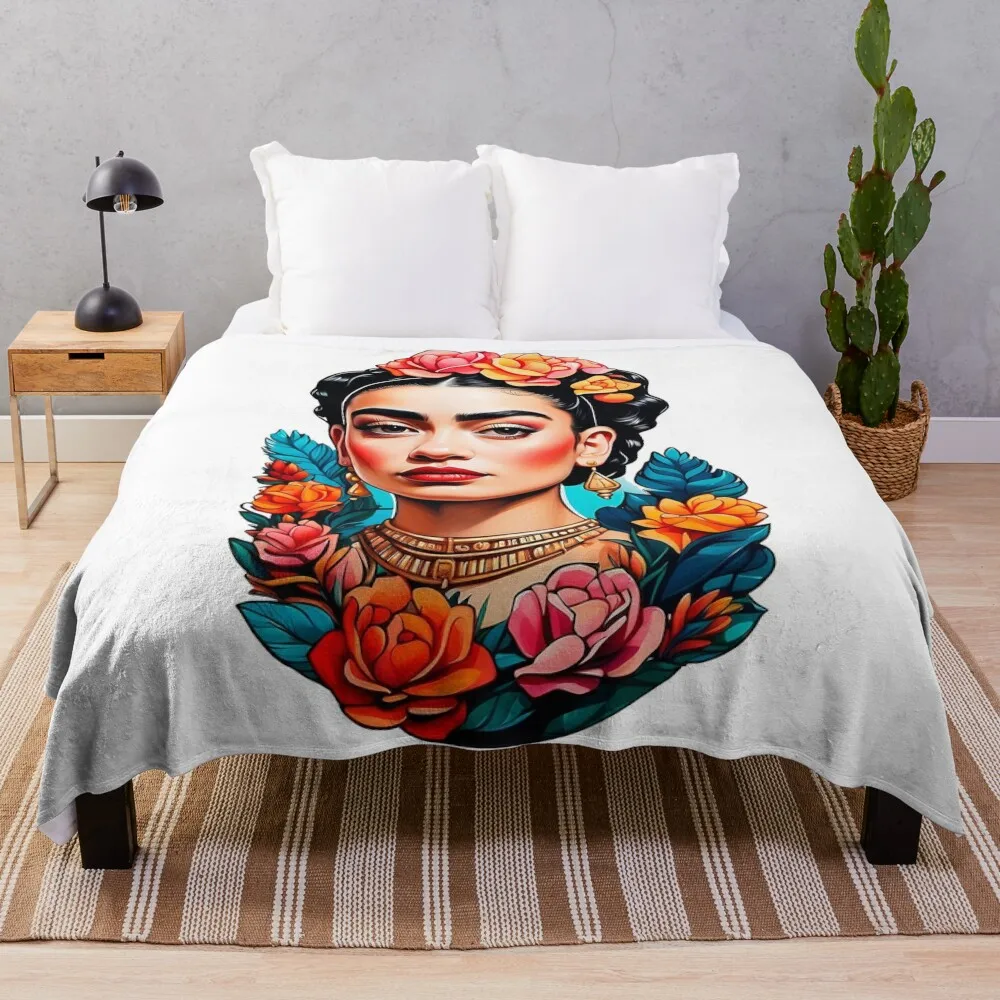 

“Frida's colors” - 16 Throw Blanket Nap Large Blankets