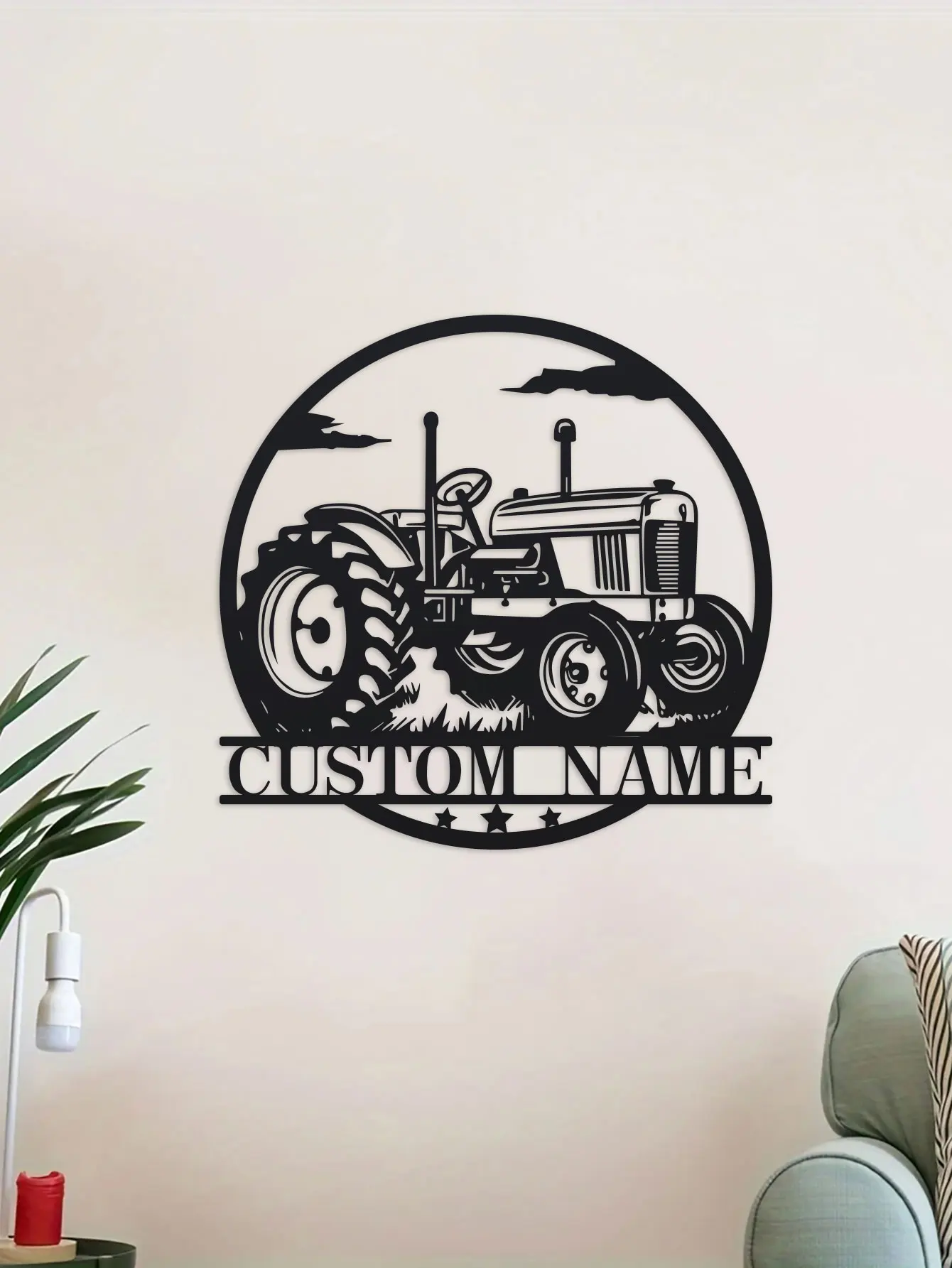 1pc Custom Tractor Wall Art, Personalized Names Tractor Signs, Farmhouse Wall Decor, Metal Tractor Art, Custom Names Wall Decor image 4