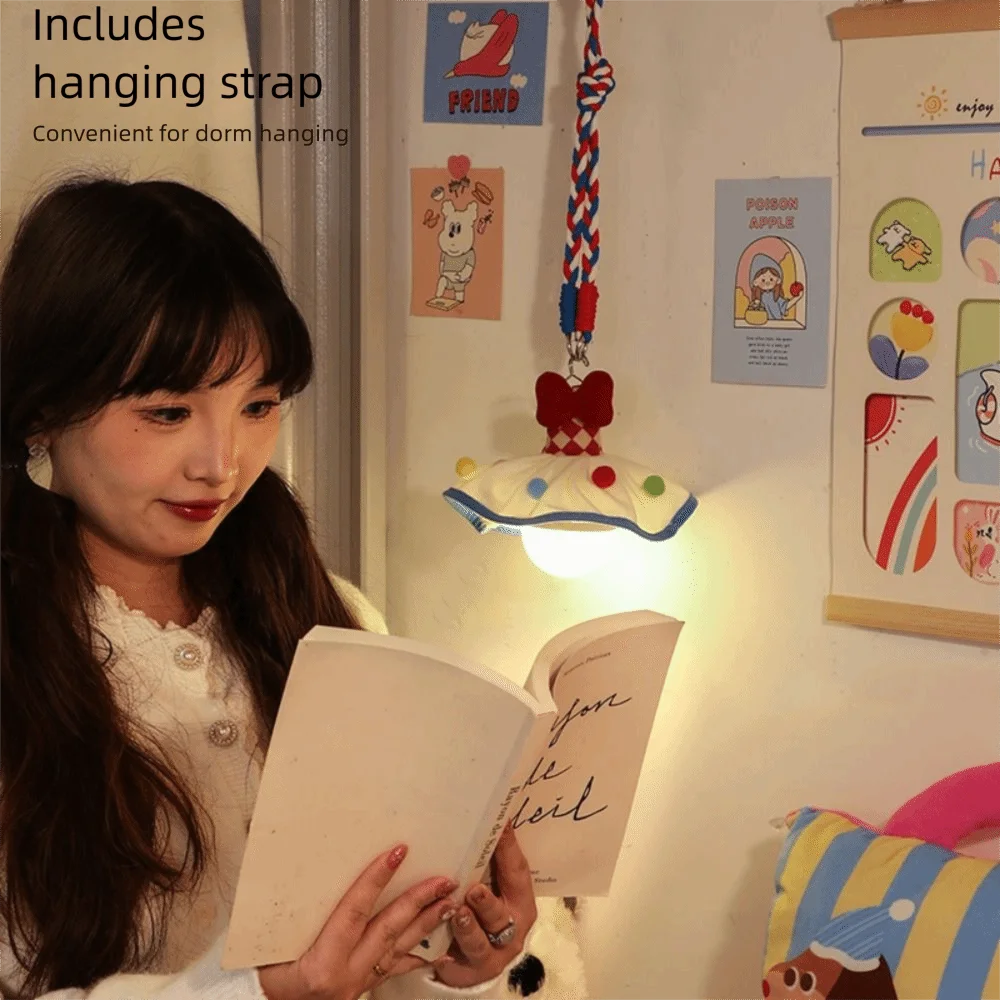 Rechargeable Bulb Hanging Night Light 3 Modes USB Rechargeable/Plug in Bedside Lamp Light Cover Warm Light LED Ambiance Lamp