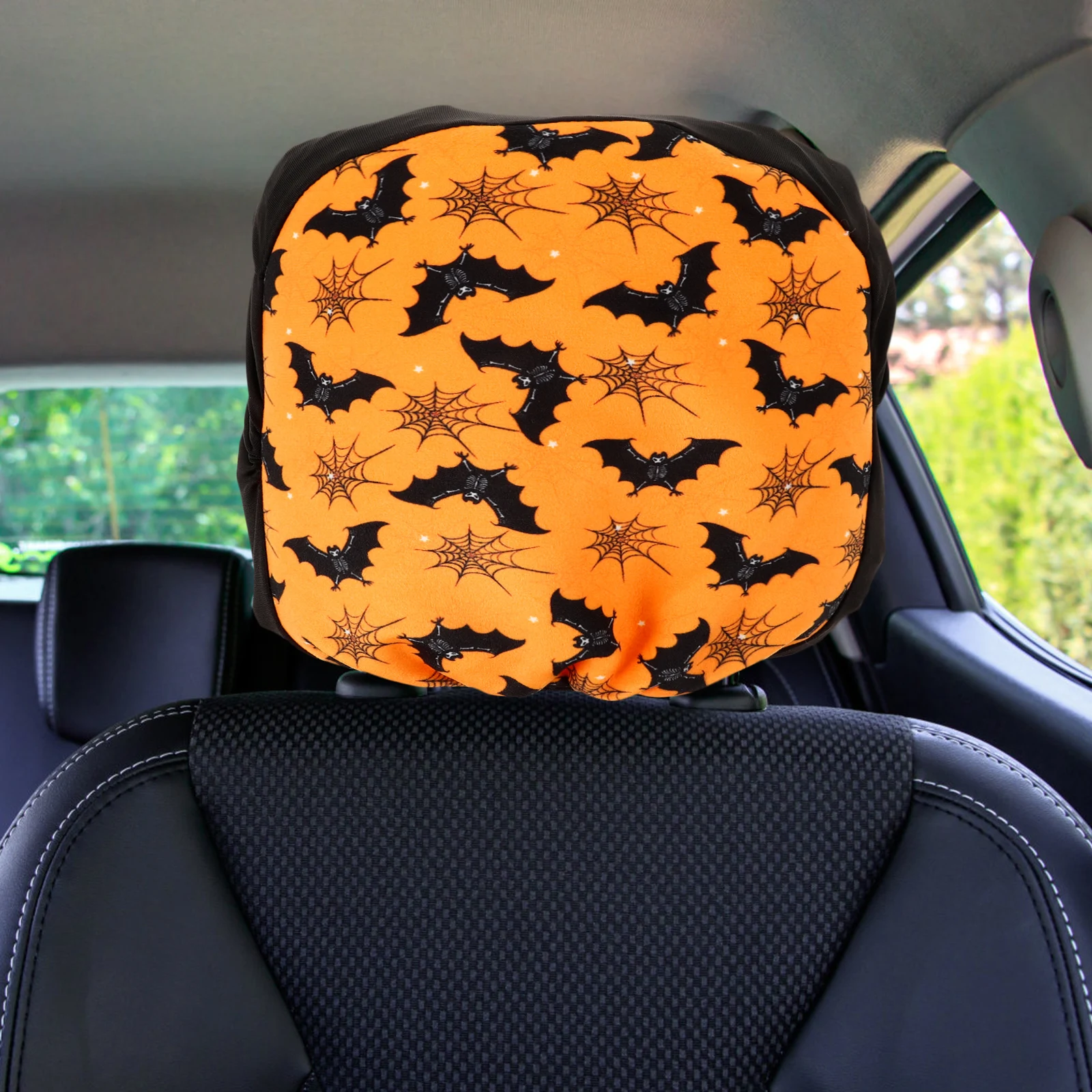 

2pcs Car Headrest Cover Cartoon Design Protective Sleeve Universal Fit Durable Sturdy Easy Installation Auto