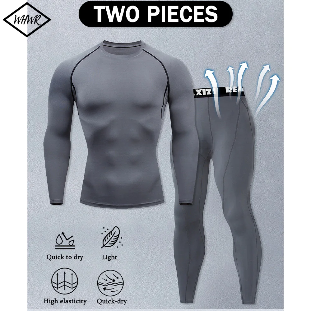 

Комплект из 2 предметов: Мужской компрессионный спортивный костюм для тренажерного зала, облегающий, для йоги, из велюра, для тренировок, бега, утолщенный, для занятий спортом