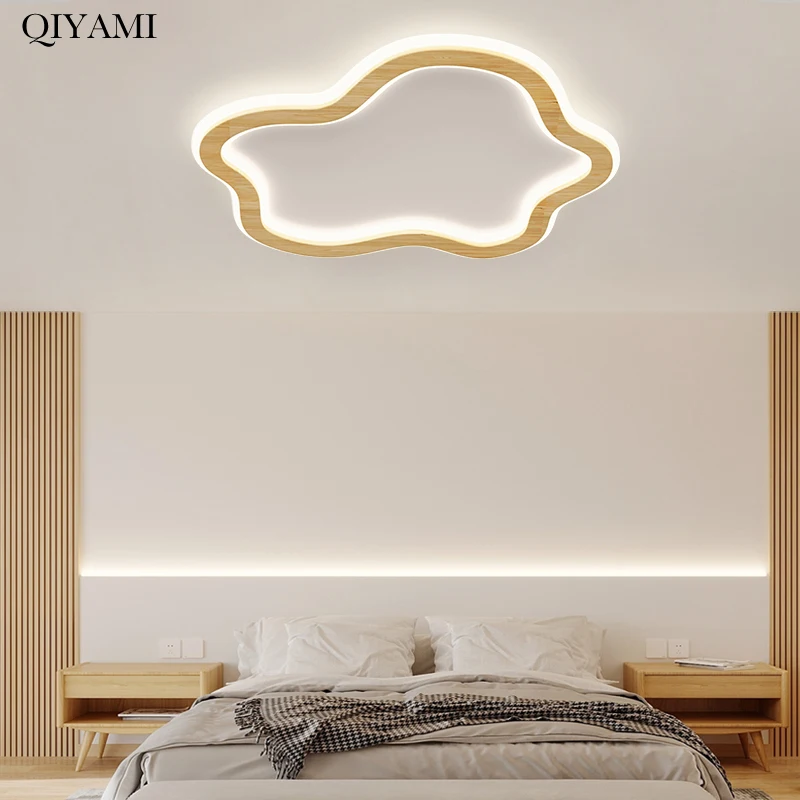 Modern Minimalist Graphics Wooden LED Ceiling Lights For Living Dining Room Bedroom Kitchen Study Indoor Lighting Home Deco Lamp