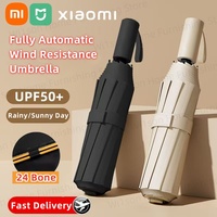 Xiaomi Fully Automatic Folding Umbrella 24 Bone Double Bone SPF 50 UV Protection Rain Resistance Strong Wind Resitance Umbrella