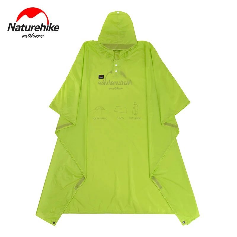 Naturehike Rain Jacket Waterproof 3 in 1 Raincoat 210T 20D Rainwear Outdoor Camping Canopy Mat Windbreaker Hooded Bike Poncho