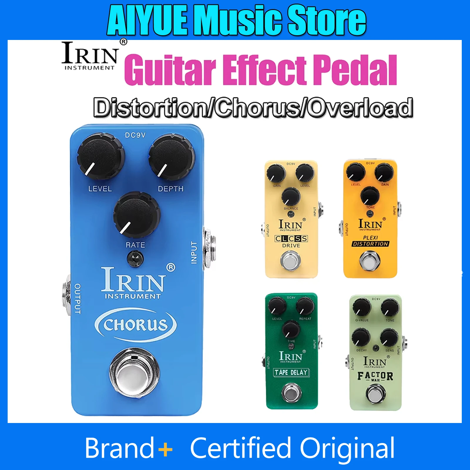 

IRIN Guitar Effects Device Distortion/Chorus/Overload Effects Device Pedal Metal+Circuit Board Full Metal Shell Guitar Part