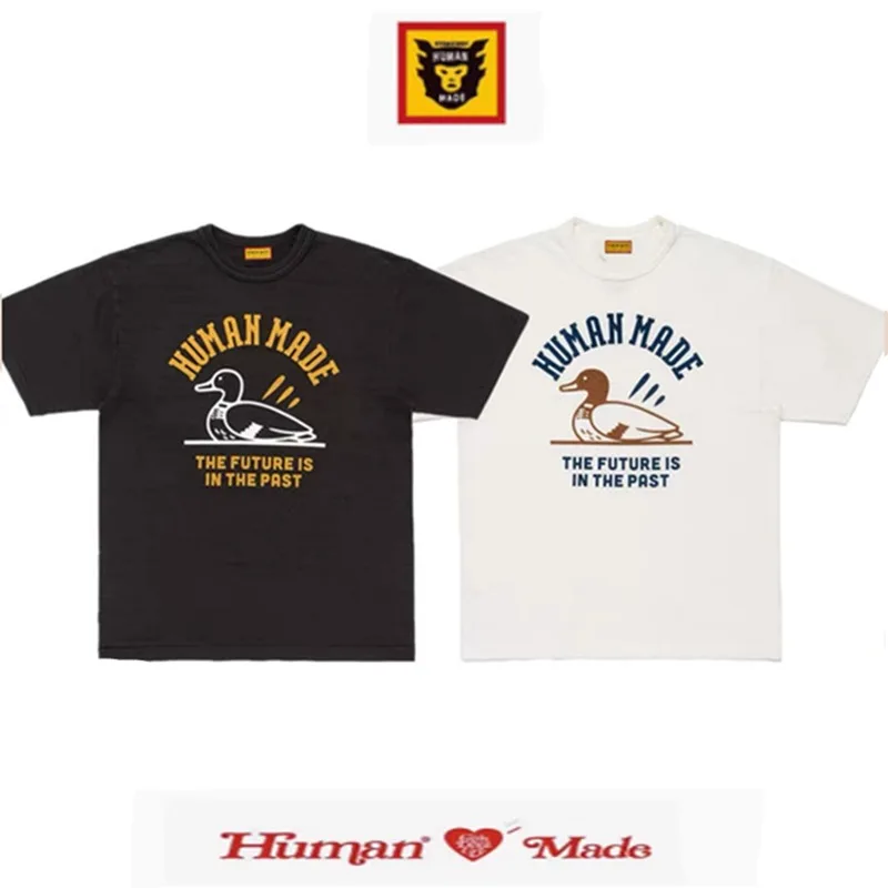 Human Made Duck with Heart Print Logo Tee Casual Summer Top for Unisex
