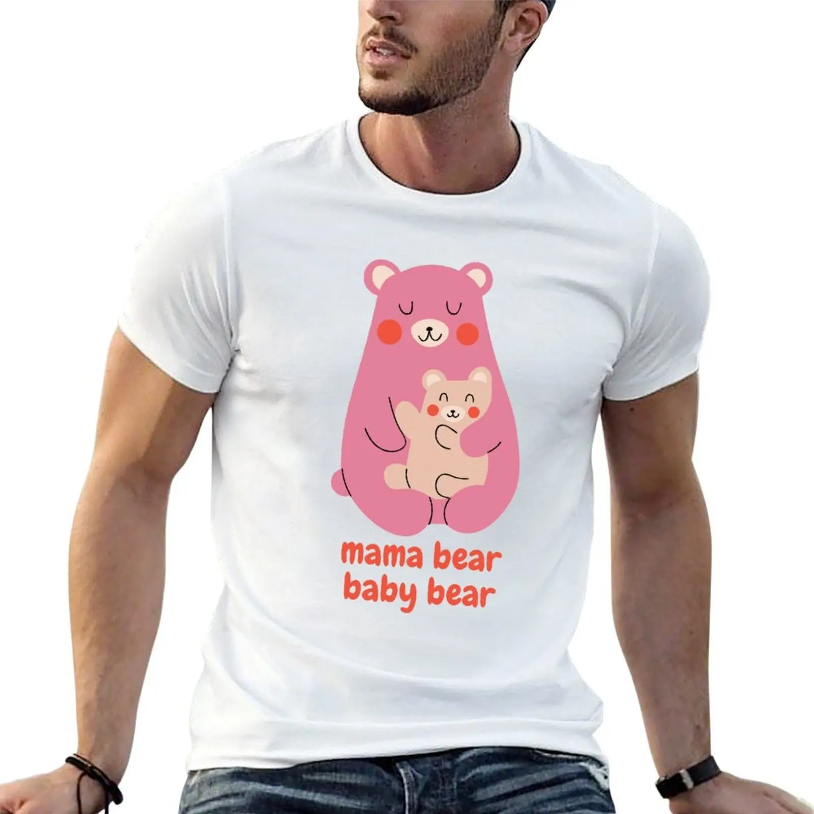 Mama Bear, Baby Bear T-Shirt anime t shirts topping tee shirts for men