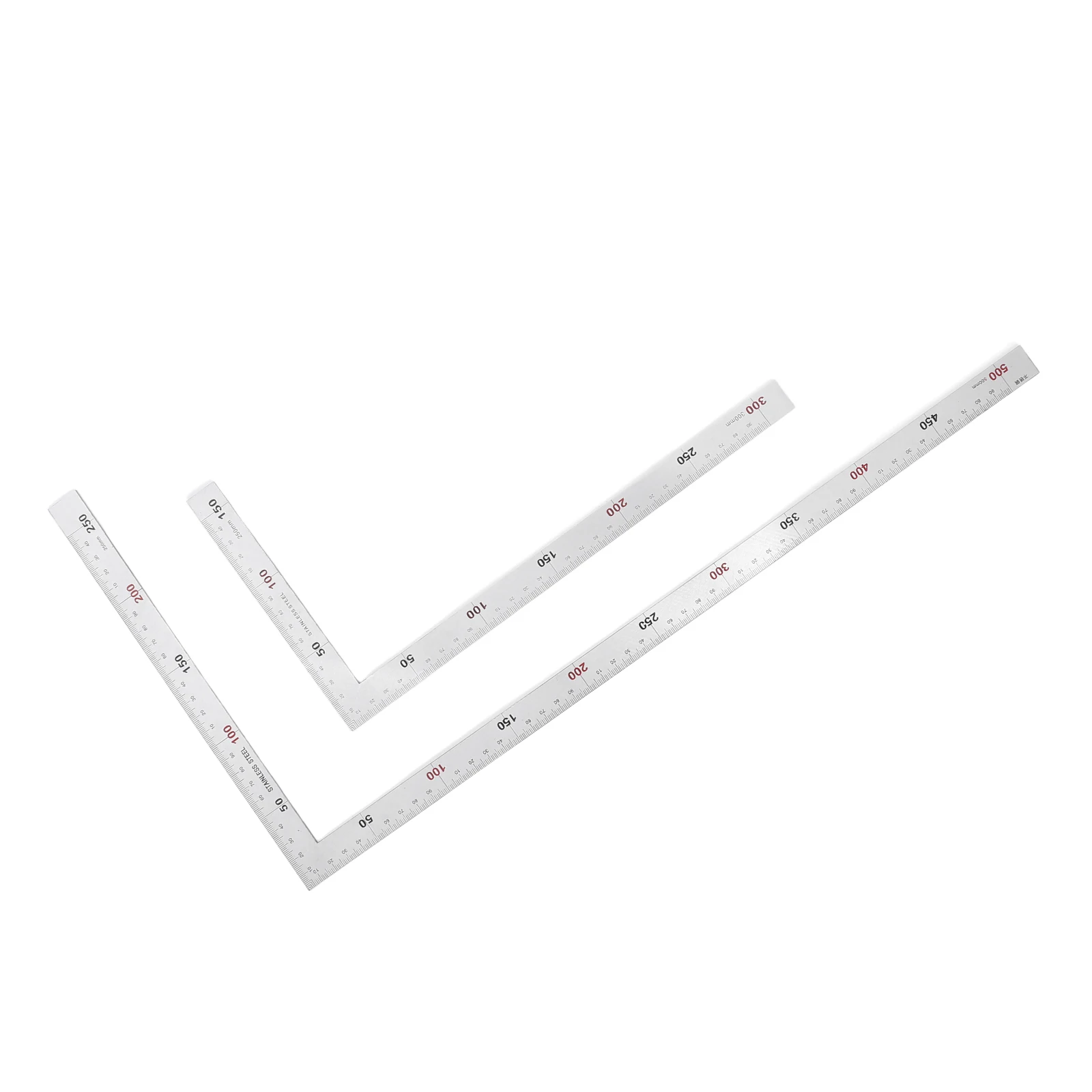 

2 Pcs Carpentry Square Ruler Geometry Measurement Tool Measuring Framing Tools Scale Angle Stainless Steel Drawing Line