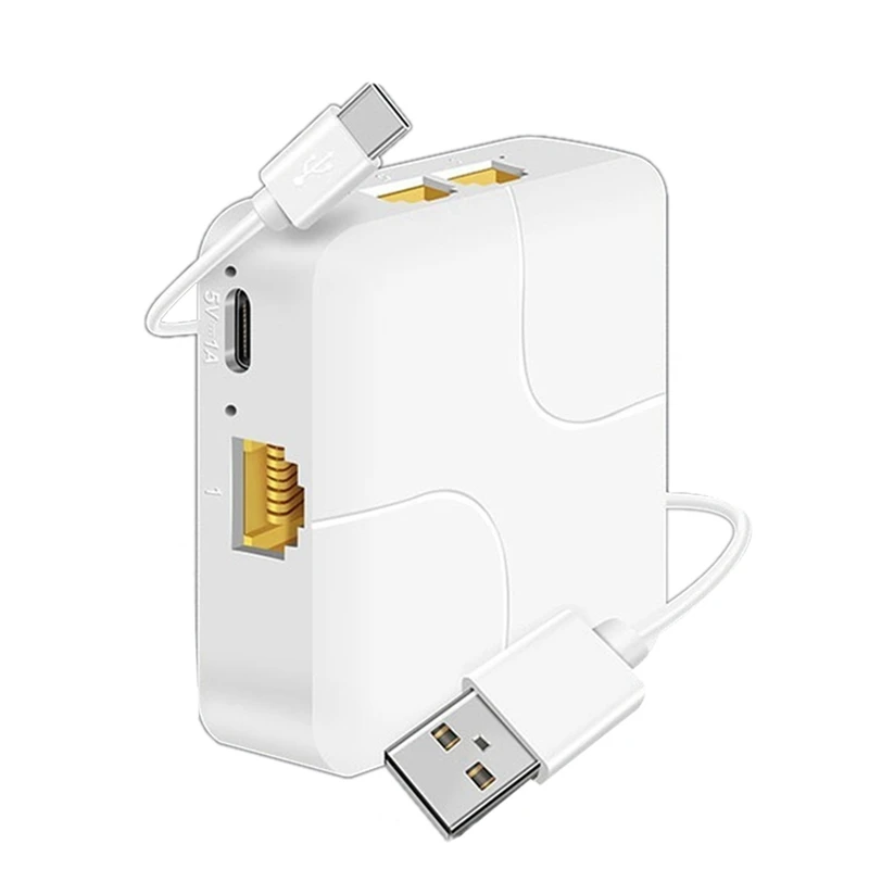 Extensão De Cabo De Rede Universal, Divisor Ethernet, Alta Velocidade, USB C Power, Internet Gigabit, Adaptador Divisor Rj45