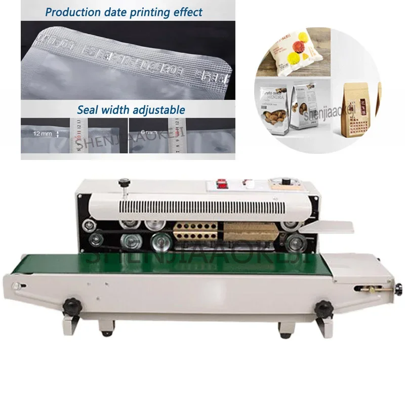 FR-880 Continuous Automatic film sealing machine aluminum foil bag edge sealer food packaging machine 220V/110v 850W